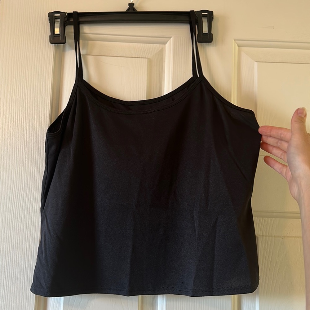 Black flowy crop top